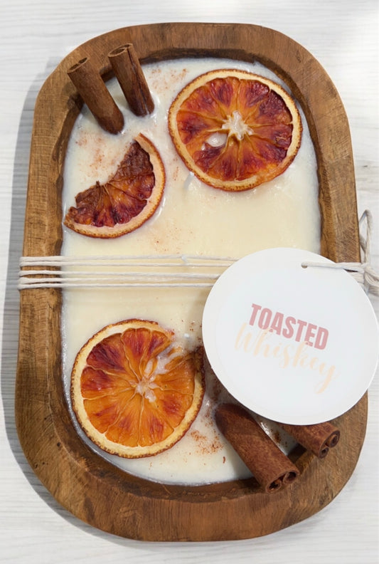 Citrus Cinnamon Wooden Dough Bowl Candle